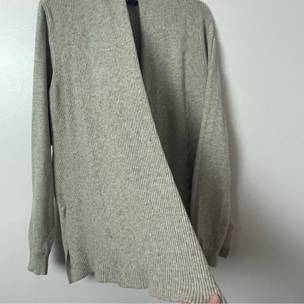 Cyrus Open-Front Ribbed Knit Cardigan Sweater – Size XL